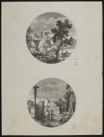 Landscape with architectural ruins and a cross