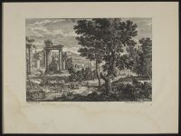 Landscape with classical ruins and a river