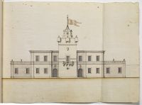 Front elevation of a palatial residence related to an existing  sixteenth century tower in Malta
