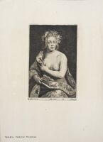 Young lady with a bare breast