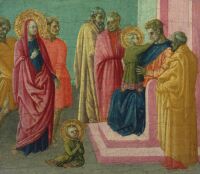 Saint Quiricus slaps the Judge (centre panel)