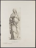 Standing female figure with missing arms Plate 92 from Signorum veterum icones, 100 plates plus  title-page, of etchings after classical sculpture, dedicated to  Johannes Wtenbogaard and Constantijn Huygens
