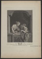Three girls seen through a window