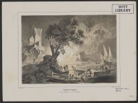 Harbour on fire in the vicinity of Naples