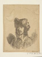 Head of a man with fur cap