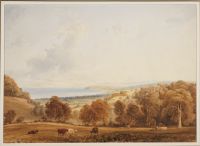 Distant view of Dunster, Somerset
