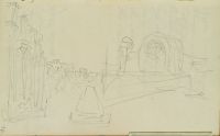 Rapid sketch of Roman(?) ruins (recto)