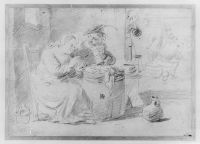 Man and woman seated in a tavern