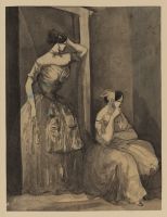 Two courtesans by a doorway