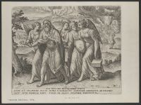 Lot and his family leaving Sodom and Gomorrah