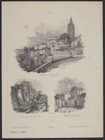 Three views of the buildings of Angoulême