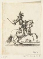 A Commander on horseback with other horsemen in the background