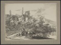 View of Tivoli with two cowherds in conversation