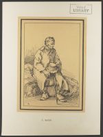 Seated male figure with hat and stick, from "Rustic Figures after Nature"