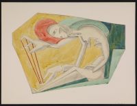 Vorticist study with bending figure