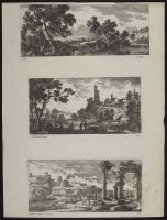 Landscape with a church and a ruin on a hill