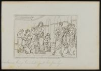 Coriolanus, forced into exile, bids farewell to his family