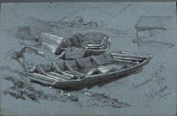 Two half-sunken rowing boats