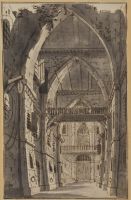 Interior of a Gothic fortress - stage design (?)
