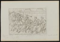 Papirius, about to strike a Gaul