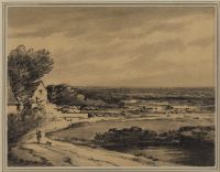 Flat landscape with road