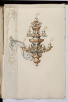 Ornamental chandelier with five candle holders
