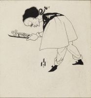 Servant carrying slippers