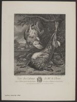 Dead hare and partridges