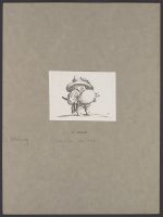 The hunchback with a big stomach decorated with buttons (l'homme au gros ventre orné d'une rangée de boutons)