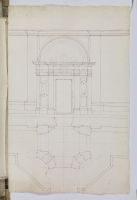 Front elevation of the Conventual church Auvergne annexe in Valletta, Malta