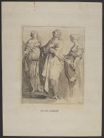 Studies of three standing female figures
