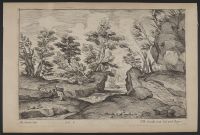 Landscape with two figures and a dog