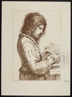 Young man reading a letter