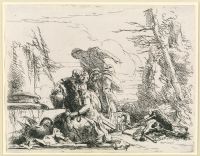Figures with a burning pyre of bones