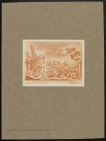 Cherub in a landscape with ruins
