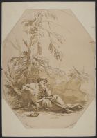 Philosopher seated under a tree after Rosa