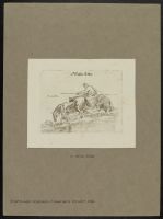 Man riding a horse with cattle