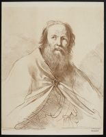 Figure of a bearded man in a cloak