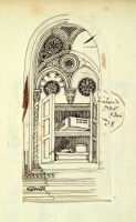 Detail of marquetry in the choir of S. Antonio, Padua - page in an album (recto)