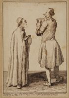 Caricature portraits of two ecclesiastics: Monsignor Diedo, Bishop of Torcello and Murano, and Father Lombardi Veronese, a Jesuit of the Novitiate Church