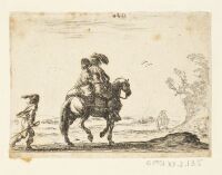A Man and Woman on Horseback, followed by a young man