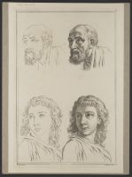 Study of boy and study of old man, shaded and unshaded