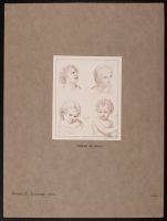 Studies of heads - two young adults and two children