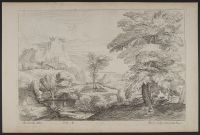 Landscape with trees by a river