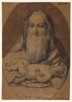 Simeon holds the Christ Child in his arms