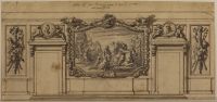 Design for wall decoration - Clelia flies from Porsenna's camp to save her country