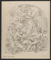 Oval portrait of Raymond Lafage with satyrs and putti