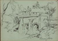 Bridge and distant houses
