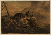Three bears in a landscape - study for 'American Bears'
