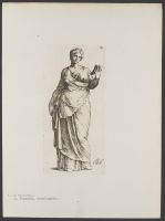 Standing female figure Plate 84 from Signorum veterum icones, 100 plates plus  title-page, of etchings after classical sculpture, dedicated to  Johannes Wtenbogaard and Constantijn Huygens